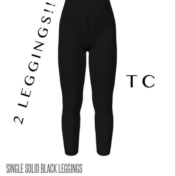 2 LuLaRoe Black Leggings Tall&Curvy TC - Picture 1 of 2